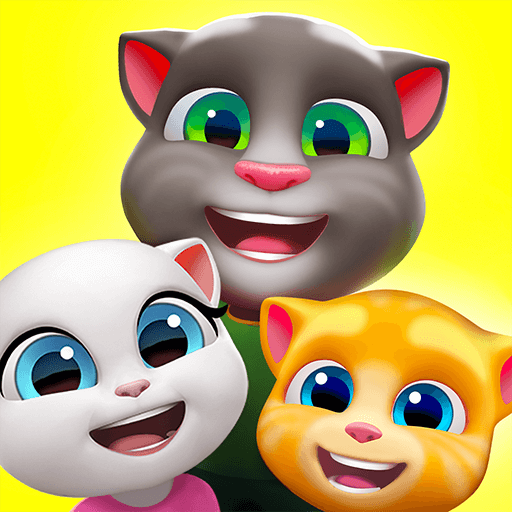 A group of vibrant virtual pets engaging in playful activities, radiating joy and companionship.