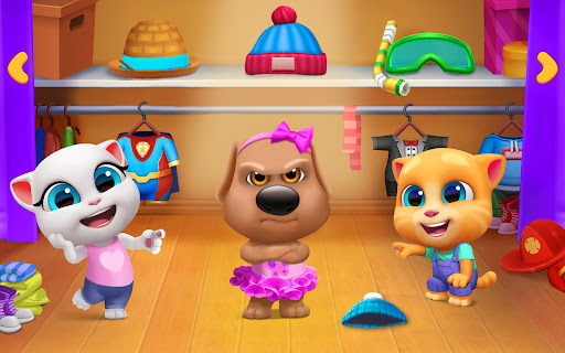 A group of vibrant virtual pets engaging in playful activities, radiating joy and companionship.