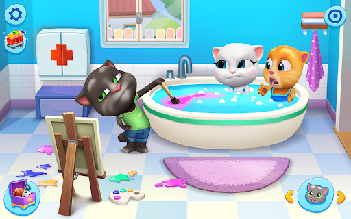 A group of vibrant virtual pets engaging in playful activities, radiating joy and companionship.