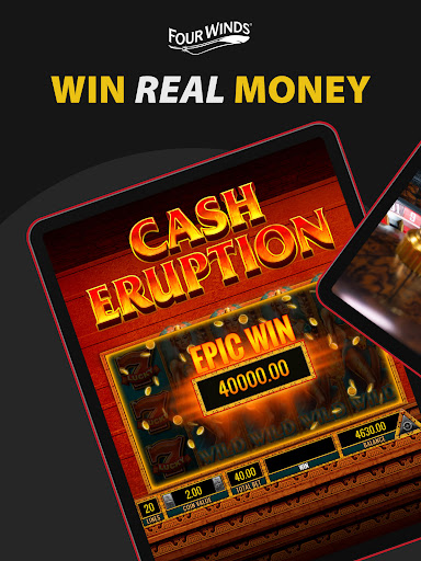 A thrilling casino atmosphere filled with excitement and opportunity, inviting users to explore the world of online gaming with the Four Winds Casino Michigan App.