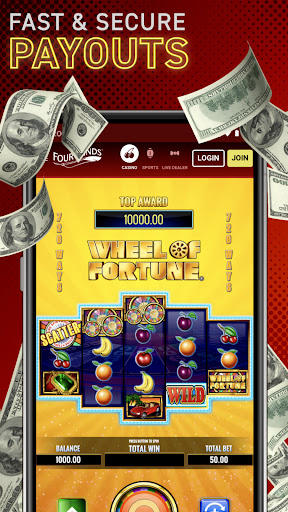 A thrilling casino atmosphere filled with excitement and opportunity, inviting users to explore the world of online gaming with the Four Winds Casino Michigan App.