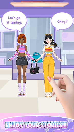 A vibrant illustration of a paper doll surrounded by an array of colorful outfits, depicting the creative and joyful spirit of dress-up games.