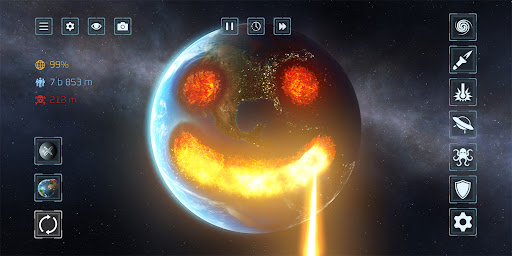 A vibrant depiction of a planet being destroyed, symbolizing the thrill and creativity of cosmic destruction in the Solar Smash game.