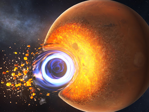 A vibrant depiction of a planet being destroyed, symbolizing the thrill and creativity of cosmic destruction in the Solar Smash game.