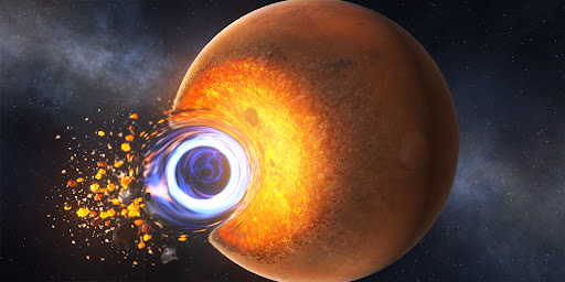 A vibrant depiction of a planet being destroyed, symbolizing the thrill and creativity of cosmic destruction in the Solar Smash game.