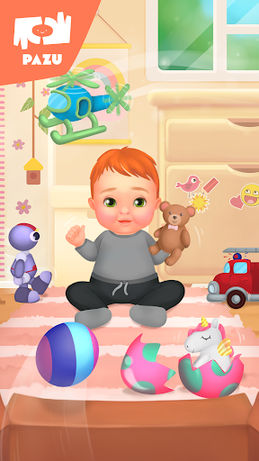 A vibrant and playful scene of a virtual baby fashion makeover with colorful outfits and accessories, evoking creativity and fun.