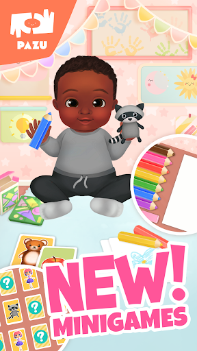 A vibrant and playful scene of a virtual baby fashion makeover with colorful outfits and accessories, evoking creativity and fun.