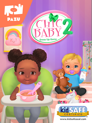 A vibrant and playful scene of a virtual baby fashion makeover with colorful outfits and accessories, evoking creativity and fun.