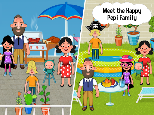 A joyful child playing and learning with Pepi Home, showcasing the app's interactive and educational features.