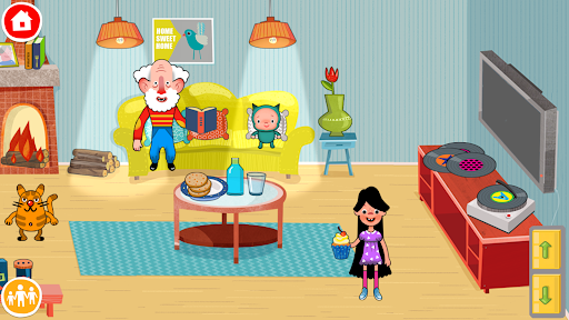 A joyful child playing and learning with Pepi Home, showcasing the app's interactive and educational features.