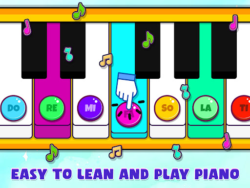 A child gleefully playing on a colorful piano keyboard, expressing joy and creativity through music.