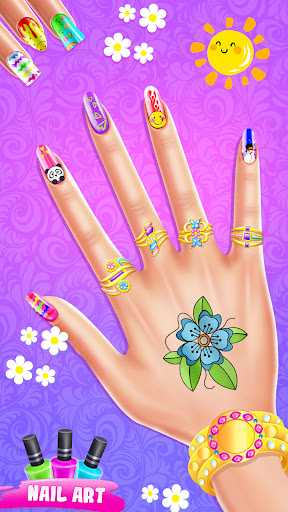 A colorful and vibrant depiction of a nail art design, symbolizing creativity and fashion.