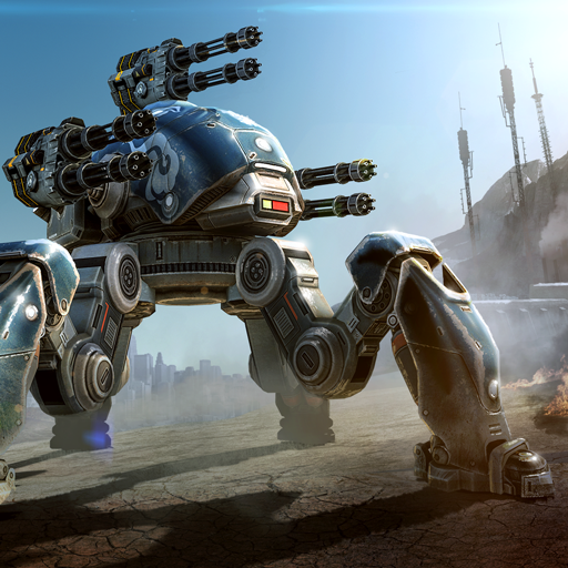 A thrilling scene of giant robots engaged in an epic battle, representing the adrenaline and strategy of War Robots Game.