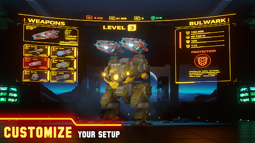 A thrilling scene of giant robots engaged in an epic battle, representing the adrenaline and strategy of War Robots Game.