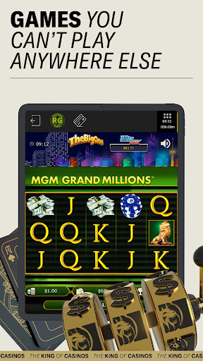 An exciting and dynamic visual representation of the gaming experience offered by the MGM Casino App, capturing the thrill and enjoyment of online casino games.