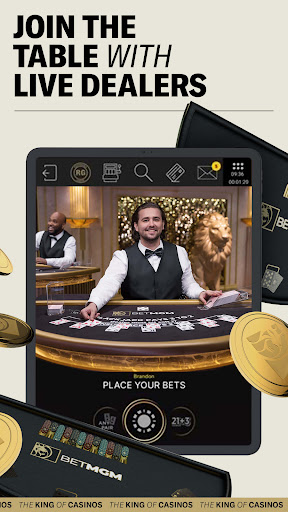 An exciting and dynamic visual representation of the gaming experience offered by the MGM Casino App, capturing the thrill and enjoyment of online casino games.