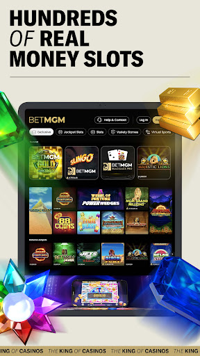 An exciting and dynamic visual representation of the gaming experience offered by the MGM Casino App, capturing the thrill and enjoyment of online casino games.