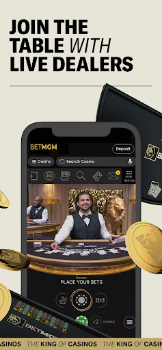 An exciting and dynamic visual representation of the gaming experience offered by the MGM Casino App, capturing the thrill and enjoyment of online casino games.