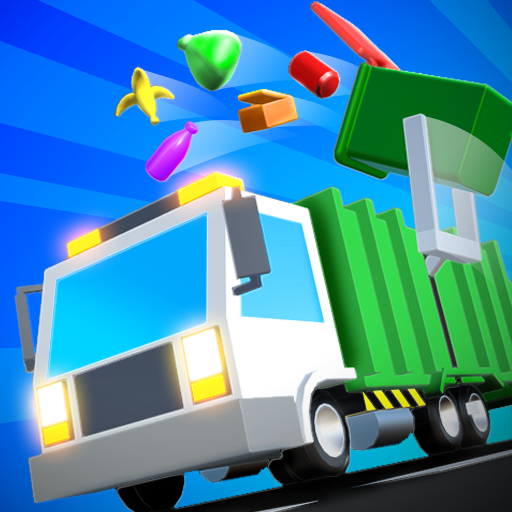 A colorful and engaging depiction of waste management with animated characters actively sorting and recycling garbage, showcasing the fun and educational aspects of the Garbage Mobile Game.