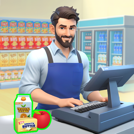 A virtual supermarket bustling with activity, showcasing the vibrant and engaging atmosphere of the Supermarket Simulator Game.