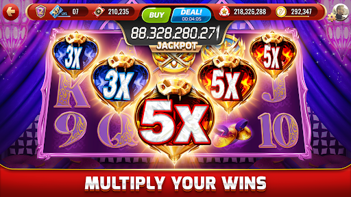 An exciting virtual casino experience full of slot machines, vibrant lights, and the thrill of winning big.