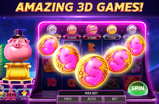 An exciting and vibrant depiction of Las Vegas casino atmosphere, capturing the thrill and allure of slot machines and gaming fun.