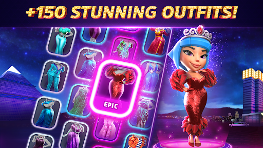 An exciting and vibrant depiction of Las Vegas casino atmosphere, capturing the thrill and allure of slot machines and gaming fun.