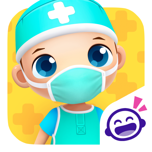 A vibrant and bustling hospital scene where children explore and learn through playful interactions, embodying the spirit of curiosity and empathy.