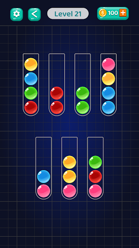 A vibrant and colorful display of balls in tubes, symbolizing the engaging and challenging nature of the Ball Sort Puzzle game.