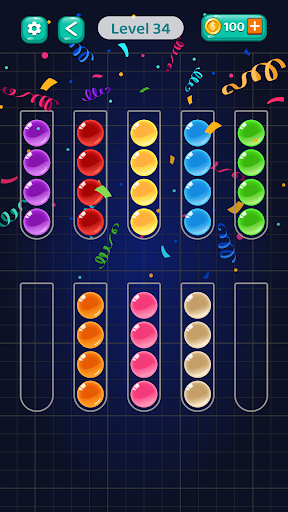 A vibrant and colorful display of balls in tubes, symbolizing the engaging and challenging nature of the Ball Sort Puzzle game.