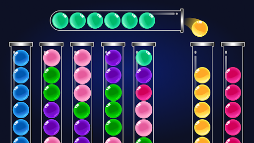 A vibrant and colorful display of balls in tubes, symbolizing the engaging and challenging nature of the Ball Sort Puzzle game.