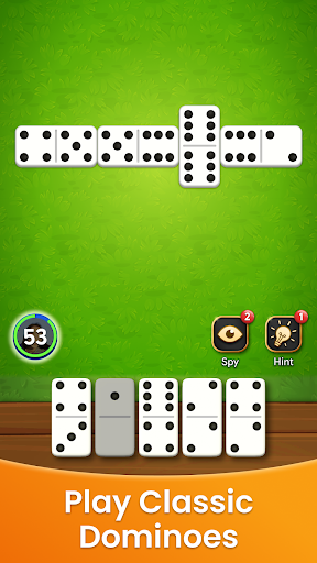 A thrilling and engaging experience of playing dominoes on a mobile platform, capturing the essence of classic gameplay with a modern twist.