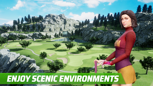 A golfer joyfully swings on a virtual golf course, embodying the thrill and excitement of the Golf King game.