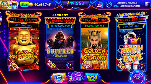 A vibrant and thrilling casino slot machine game that captures the excitement and anticipation of a real casino, with bright lights and spinning reels enticing players to try their luck.