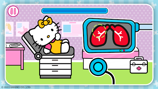 A joyful child playing the Hello Kitty Doctor Hospital Game, exploring the whimsical world of medicine with enthusiasm and curiosity.