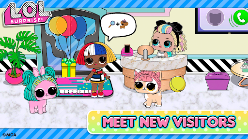 A joyful adventure in the LOL Surprise Pet Center, filled with adorable pets and vibrant digital fun.