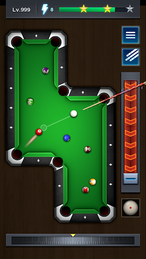 A lively and engaging digital representation of a billiards table with vibrant pool balls scattered across it, encapsulating the excitement and strategy of playing pool online through the 8 Ball Pool app.