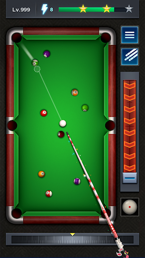 A lively and engaging digital representation of a billiards table with vibrant pool balls scattered across it, encapsulating the excitement and strategy of playing pool online through the 8 Ball Pool app.