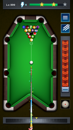 A lively and engaging digital representation of a billiards table with vibrant pool balls scattered across it, encapsulating the excitement and strategy of playing pool online through the 8 Ball Pool app.