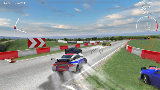 A thrilling rally car racing through a vibrant, challenging track, capturing the excitement and speed of the Rally Fury game.