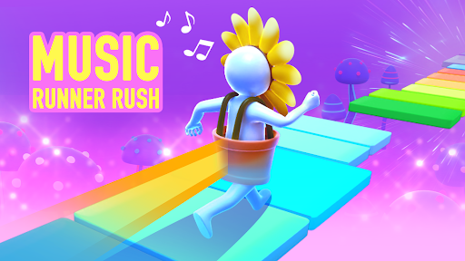 A lively scene of colorful, dynamic dance movements on a musical path, capturing the thrill and excitement of rhythmic gameplay.