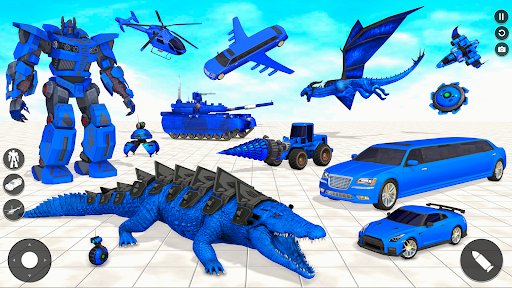 A dynamic scene showcasing a robot seamlessly transforming into a jet soaring through the skies, with a tank rolling on the ground below, symbolizing excitement and versatility.