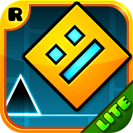 An exciting and colorful world of geometric shapes and challenges in a mobile platformer game, capturing the essence of adventure and fun.