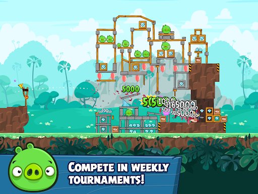 A colorful and thrilling journey of Angry Birds Friends depicting competition, fun, and social interaction.