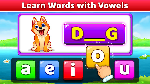 A joyful toddler engaging with an educational app, symbolizing the fun and excitement of learning through interactive spelling games.