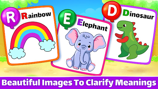 A joyful child tracing letters on a colorful educational app, symbolizing early learning and phonics fun.