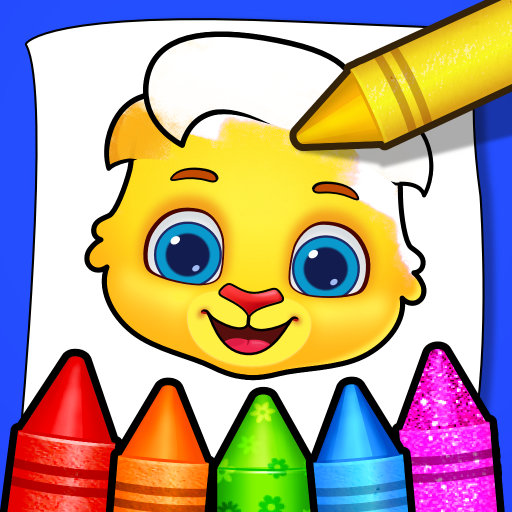 A joyful child enthusiastically coloring, showcasing creativity and imagination, embodying the fun and educational spirit of the Kids Coloring Book app.