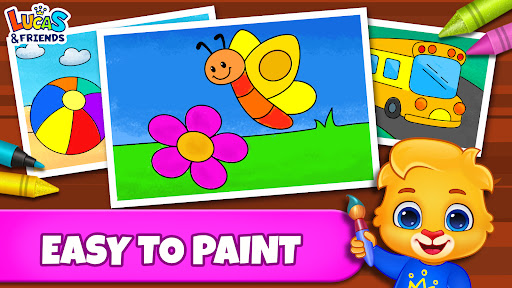 A joyful child enthusiastically coloring, showcasing creativity and imagination, embodying the fun and educational spirit of the Kids Coloring Book app.