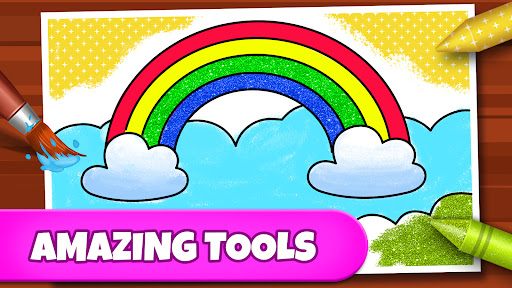 A joyful child enthusiastically coloring, showcasing creativity and imagination, embodying the fun and educational spirit of the Kids Coloring Book app.