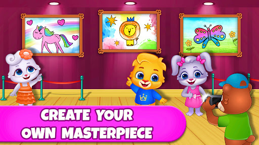 A joyful child enthusiastically coloring, showcasing creativity and imagination, embodying the fun and educational spirit of the Kids Coloring Book app.